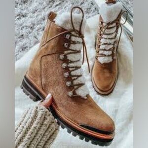 Marc Fisher Tan Ankle Boots with Cream Lining